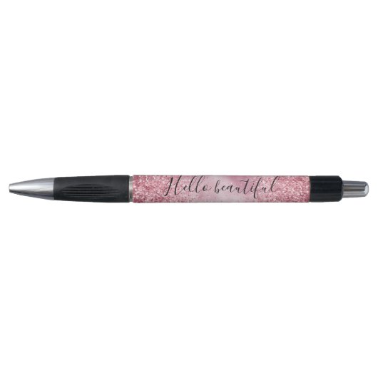 Girly Pink Glam Glitter sparkle Pen (Voorkant)