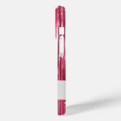 Girly Pink Glam Glitzy Tinsel Stripes Case-Mate iPhone Case (Achterkant / Links)