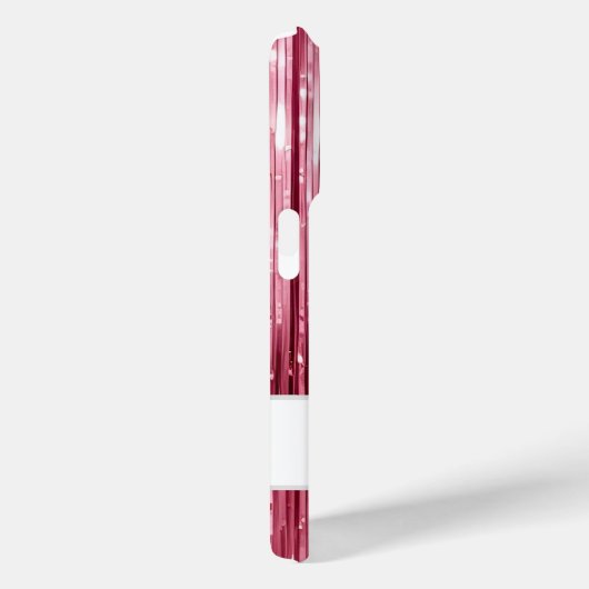 Girly Pink Glam Glitzy Tinsel Stripes Case-Mate iPhone Case (Achterkant / Rechts)
