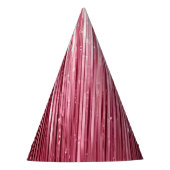 Girly Pink Glam Glitzy Tinsel Stripes Verjaardag Feesthoedjes (Voorkant)