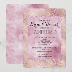 Girly Pink Glam Gold Leopard Print vrijgezellenfee Kaart