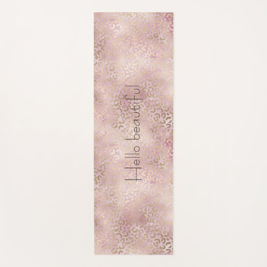 Girly Pink Glam Gold Leopard Print Yogamat (Voorkant)