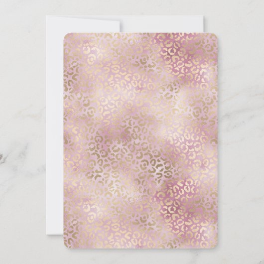 Girly Pink Glam Gold Luipaard Print Kaart (Achterkant)