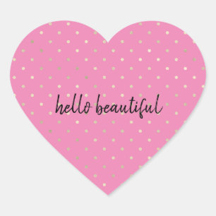 Girly Pink Glam Gold Stippen Hart Sticker