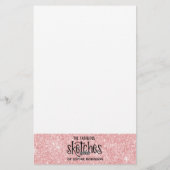  Girly Pink Glitter Artist Briefpapier (Achterkant)