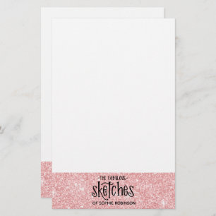  Girly Pink Glitter Artist Briefpapier