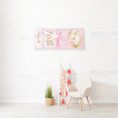 Girly Pink Glitter Balloons 16th Birthday Spandoek (Insitu)