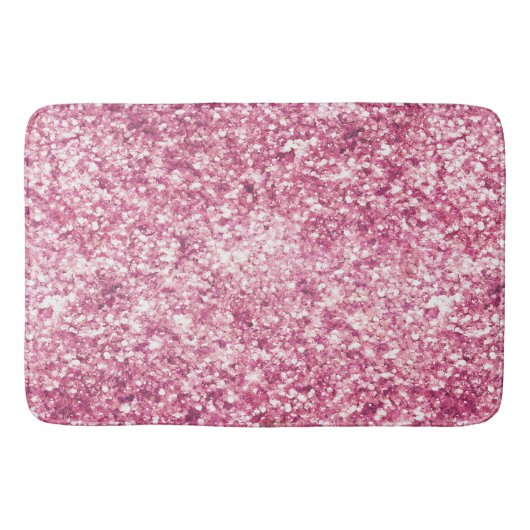 Girly Pink Glitter Confetti Badmat (Voorkant)