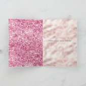 Girly Pink Glitter Confetti Kaart (Binnen)