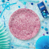 Girly Pink Glitter Confetti Papieren Bordje (Feest)