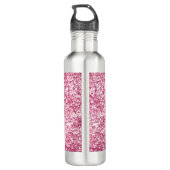 Girly Pink Glitter Confetti Waterfles (Achterkant)