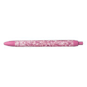 Girly Pink Glitter Confetti Zwarte Inkt Pen (Voorkant)