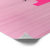 Girly Pink Glitter Drift Chic Glam Monogram Name Poster (Hoek)