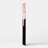 Girly Pink Glitter Drip Gray Monogram Case-Mate iPhone Case (Achterkant / Rechts)