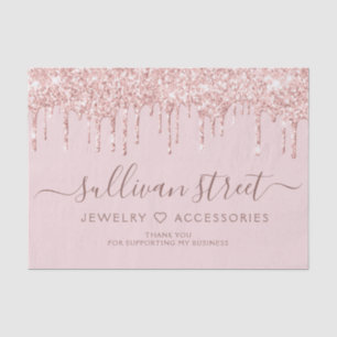 Girly Pink Glitter Drip Small Business Tissuepapier