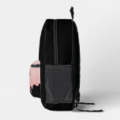 Girly Pink Glitter Drips Monogram School Bedrukte Rugzak (Rechts)