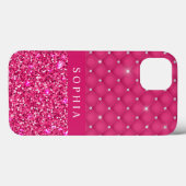 Girly Pink Glitter en Diamonds Personalized Hoesje (Achterkant (horizontaal))