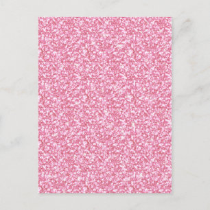 Girly Pink Glitter Gedrukt Briefkaart