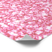 Girly Pink Glitter Gedrukt Poster (Hoek)