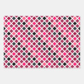 Girly Pink Glitter Geometric Pattern Inpakpapier Vel (Voorkant)