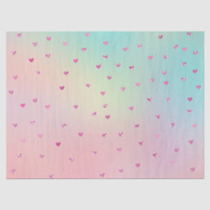 Girly Pink Glitter Glam Hearts Aqua Tie Dye Tissuepapier