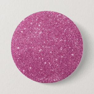 Girly Pink Glitter Glam Ronde Button 7,6 Cm