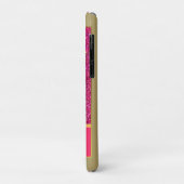 Girly Pink Glitter Golden Monogram Letter M Case-Mate iPhone Case (Achterkant/links)