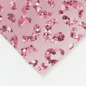 Girly Pink Glitter Leopard Ombre Fleece Deken (Hoek)