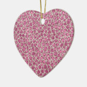 Girly Pink Glitter Leopard Print Keramisch Ornament (Links)