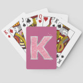 Girly Pink Glitter letter K Pokerkaarten (Achterkant)