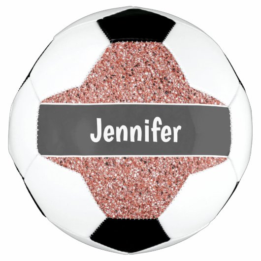 Girly Pink Glitter Personalized Kinderen Voetbal (Voorkant)