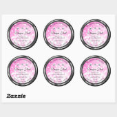 Girly Pink Glitter Product Labels Diamonds Silver (Vel)