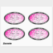 Girly Pink Glitter Product Labels Diamonds Silver (Vel)