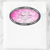 Girly Pink Glitter Product Labels Diamonds Silver (Tas)