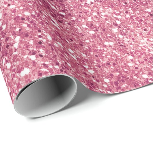 Girly Pink Glitter Sparkle Glitz   Cadeaupapier (Rol Hoek)