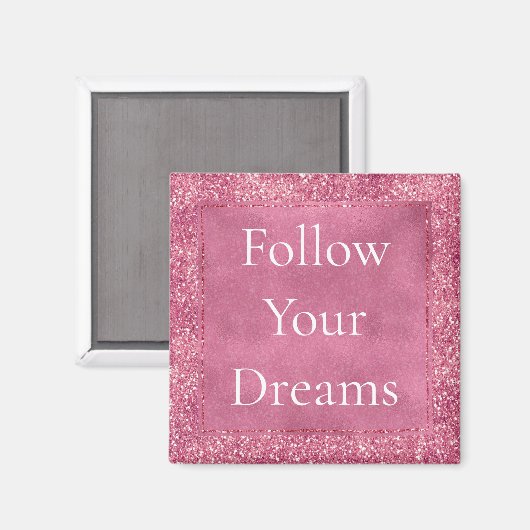 Girly Pink Glitter Sparkle Glitz Magneet (Voorkant / Achterkant)