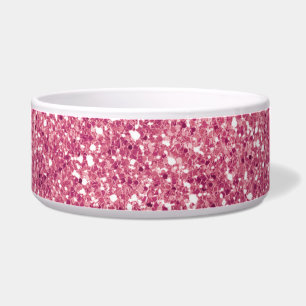 Girly Pink Glitter Sparkle Glitz Voerbakje
