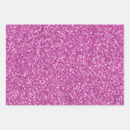  Girly Pink Glitter Sparkle Inpakpapier Vel