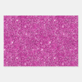 Girly Pink Glitter Sparkle Inpakpapier Vel (Voorkant)
