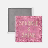 Girly Pink Glitter Sparkle Magneet (Voorkant / Achterkant)