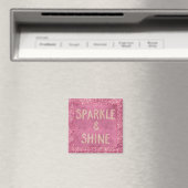 Girly Pink Glitter Sparkle Magneet (Insitu (Vaatwasser))