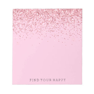 Girly Pink Glitter Sparkle Notitieblok