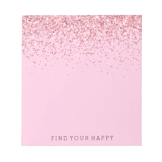 Girly Pink Glitter Sparkle Notitieblok (Voorkant)