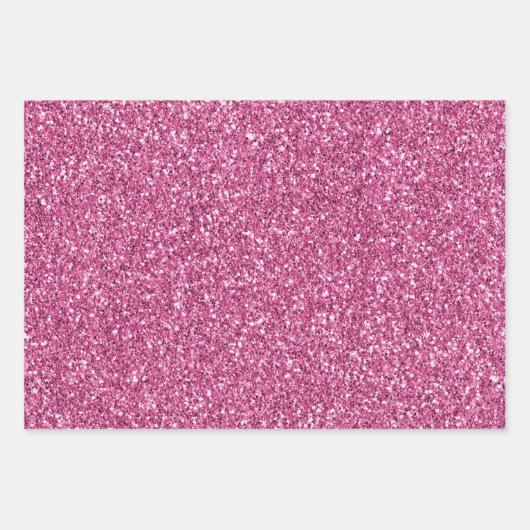 Girly Pink Glitzy Glam Glitter Leopard Print Inpakpapier Vel (Voorkant 3)