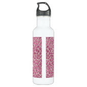 Girly Pink Glitzy Glam Glitter Leopard Print       Waterfles (Achterkant)