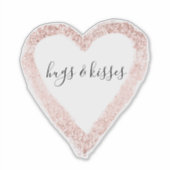 Girly Pink Glitzy Glitter Heart Sticker (Voorkant)