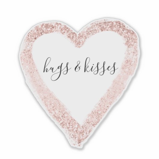 Girly Pink Glitzy Glitter Heart Sticker (Voorkant)