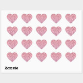 Girly Pink Glitzy Glitter Luipaard Print Hart Sticker (Vel)