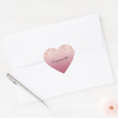 Girly Pink Glitzy Glitter Sparkle Hart Sticker (Envelop)