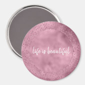 Girly Pink Glitzy Glitter Sparkle Magneet (Voorkant / Achterkant)